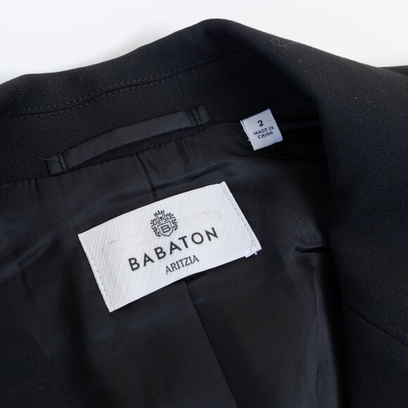Aritzia Babaton Standout Double-Breasted Blazer Softly Structured Slim Fit Black - Picture 6 of 12